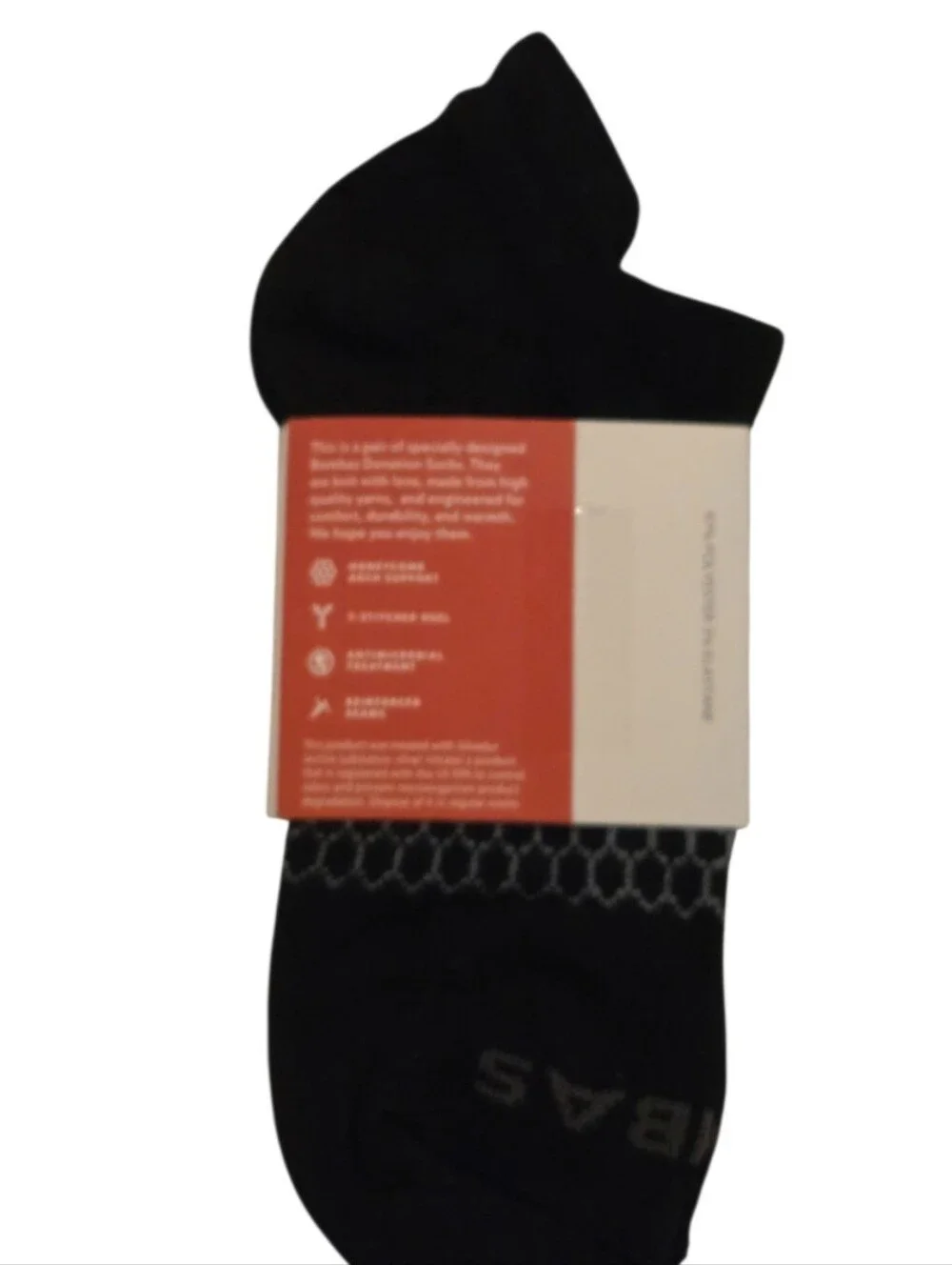 Bombas Ankle Socks Medium 5 Pair Unisex Womens & Mens Honeycomb Black/Grey BNWT